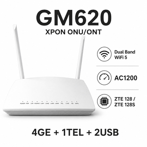GM620 FTTH IP TCP 1GE+3FE+1TEL+2USB Dual Band WiFi 5 AC1200 XPON ONU ONT <b>Router</b> - Product Image 2