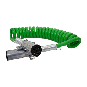 Prise en plastique Câble d'extension ABS à <span class=keywords><strong>7</strong></span> broches Câble spiralé de remorque à <span class=keywords><strong>7</strong></span> noyaux 5x075. Câble de camion vert 1.5mt - Product Image 4