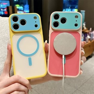 เคสโทรศัพท์แบบชาร์จได้ สีตัดกันสไตล์มาการอง สำหรับ iPhone 18 17 16 15 14 13 Pro Max ป้องกันเลนส์เต็มรูปแบบ กันกระแทก - Product Image 5