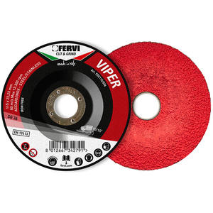Disque à fibres flexible Fervi Viper 115 x 22,23 mm pour la découpe et le meulage de l'acier inoxydable, fabriqué en Italie - Product Image 1