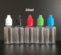 Flacon compte-gouttes en plastique PET liquide de 5 ml, 10 ml, 15 ml, 20 ml, 30 ml avec bouchon à vis anti-effraction et anti-enfants