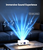Nouveau modèle A6 blanc Smart 420 Lumens Haut-parleurs intégrés Android 13 Projecteur 1080p Mini Home Cinéma Portable Vidéo LCD pour téléphone