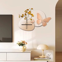 Lanterne murale 3D moderne et minimaliste de luxe en grès, motif papillon, impression par gravure, écologique, art mural intérieur, design plante verte