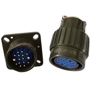 Connecteur circulaire CSP Y2M-16TK 16 broches en aluminium moulé sous pression, laiton plaqué or - Product Image 1