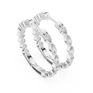 Boucles d'oreilles en diamant cultivé en laboratoire pour femmes, plaquées argent, bijoux élégants et scintillants, cadeau pour mariage, fête, usage quotidien - Product Image 3