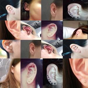 सरल डिजाइन वैक्यूम चढ़ाना स्टेनलेस स्टील मनका कान की बाली महिलाओं भेदी गहने टाइटेनियम दौर मटर गेंद कान स्टड - Product Image 4