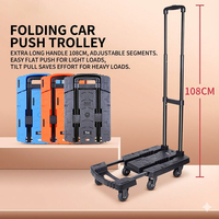 Chariot de déménagement pliable pour coffre de voiture, chariot à main monté sur châssis épaissi, chariot de courses portable, chariot de déménagement multifonctionnel