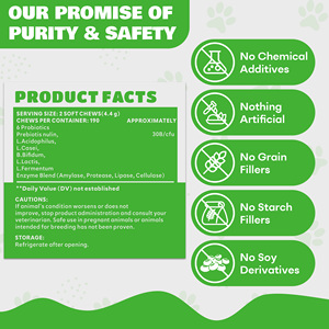30 Miliardi di CFU Probiotici in Compresse Masticabili <span class=keywords><strong>per</strong></span> <span class=keywords><strong>Cani</strong></span> e Gatti, Supporto Digestivo e Immunitario, 170 Compresse Masticabili, 340 g, Integratore <span class=keywords><strong>per</strong></span> Animali Domestici OEM - Product Image 2