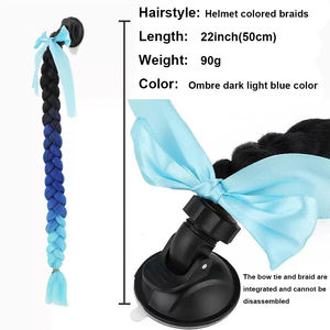 Cola de Caballo para Casco de Motocicleta, Trenzas para Casco de Bicicleta, Cola de Caballo con Clip, Diseño Reutilizable, Multicolor - Product Image 2