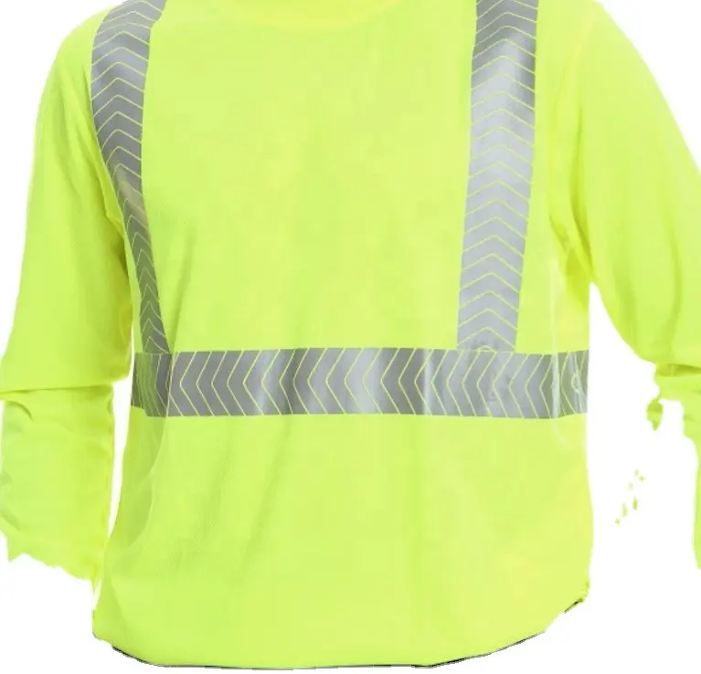 Kaus keselamatan reflektif lengan panjang visibilitas tinggi kaus keselamatan reflektif kelas 3 tingkat 2 tipe R dengan 20471 En