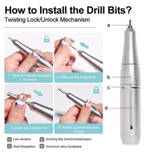 Machine à percer les ongles électrique professionnelle OEM 45000 tr/min V2 rechargeable portable à faible bruit pour manucure et pédicure - Product Image 4