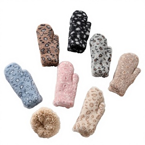 Gants mi-poignet en coton/élasthanne tricotés en peluche tie-dye mignons pour femmes, épaissis, chauds, polyvalents, pour le sport et <span class=keywords><strong>les</strong></span> activités de plein air en hiver - Product Image 1