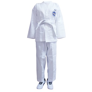 Tessuto personalizzato e logo <span class=keywords><strong>Taekwondo</strong></span> uniforme arti marziali che indossa la resistenza Itf Dobok tuta Katate uniforme - Product Image 2