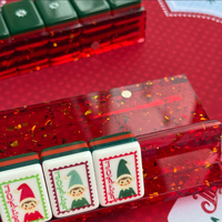 Tuiles de Mahjong rétro « Dear Santa » : ensemble de tuiles de Mahjong de Noël en acrylique de luxe, 160 tuiles de Mahjong américaines