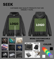 Sudadera SEEK 420 GSM para Hombre, Color Gris Carbón, Lavada, Talla Grande, Logotipo Personalizado, Ropa Urbana, Proveedor Mayorista