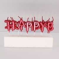 Metallisch Goldene Happy Birthday Buchstabenkerzen Set Ballonförmige Alphabet-Kerzen als Kuchendekoration für Geburtstagsfeiern