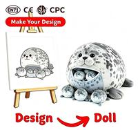 Jouets en peluche personnalisés en coton PP, support d'anniversaire, conception OEM, certifiés CPC & EN71, grands et petits phoques très demandés