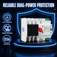 Interrupteur de transfert automatique double alimentation (ATS) sur rail DIN CNFLY AC 690V 10kA 3P, de la puissance urbaine au générateur 63A 100A 125A
