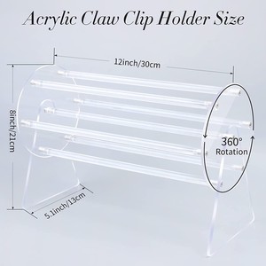 Rak Penyimpanan Multifungsi Dapat Diputar, Penyangga <span class=keywords><strong>Display</strong></span> Jepit Rambut Akrilik - Product Image 5