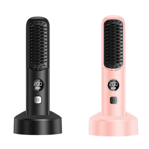 Mini Plancha de Pelo Recargable, Peine para Rizar de Doble Uso, Inalámbrica, con Doble Pantalla, Cable USB, Herramienta de Peinado Inalámbrica para Viajes - Product Image 2