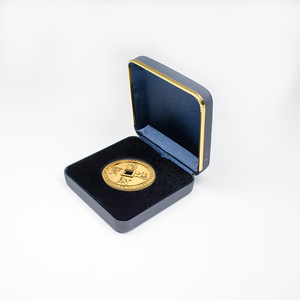 Boîte de rangement pour pièces commémoratives en cuir PU haut de gamme, boîte à accessoires cadeau et boîte de collection de pièces d'or - Product Image 6