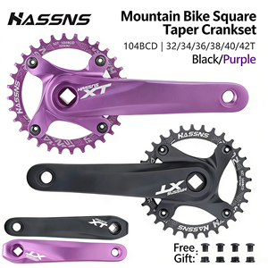 Mountain Bike XT <b>square</b> Hole Crank with Positive and Negative Teeth 104BCD Modified Single Disc Teeth 9/10/11 <b>Speed</b> - Product Image 2