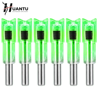 Fléchettes de chasse à l'arc lumineuses HT Led, 6 pièces, diamètre 0,300 "/7,62 mm, interrupteur marche/arrêt