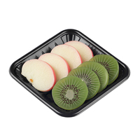 Barquette jetable en plastique PET à charnière pour champignons, laitue, fruits et légumes, avec trous
