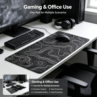 Tapis de Souris Gaming Très Vendu, Tapis de Souris Topographique de Haute Qualité, Grand Tapis de Bureau Imperméable, Tapis de Bureau Personnalisé Style Minimaliste