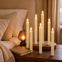 Chandelier LED à piles sans flamme chandelle conique longue bougie pour décor de fête de table de dîner à la maison