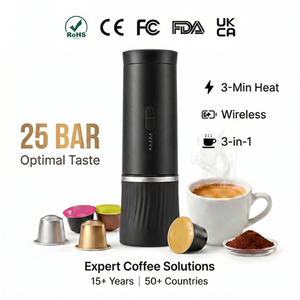 Appareil à <span class=keywords><strong>café</strong></span> portable avec boîtier en matériau durable, fonction de brassage auto-chauffant, compatible avec la vente en ligne, les packs et les promotions - Product Image 1