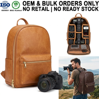 Sac à dos de photographie antivol en cuir microfibre végétalien résistant à l'eau, OEM ODM, marque privée, logo personnalisé, fabricant sur mesure