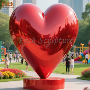 งานศิลปะโลหะขนาดใหญ่สมัยใหม่แบบกำหนดเอง รูปทรงหัวใจ ทำจากสแตนเลส - Product Image 1