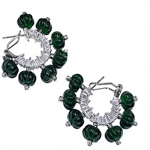 Pendientes de latón en relieve de rubí elegantes de lujo para boda/compromiso/fiesta de aniversario para niñas - Product Image 2