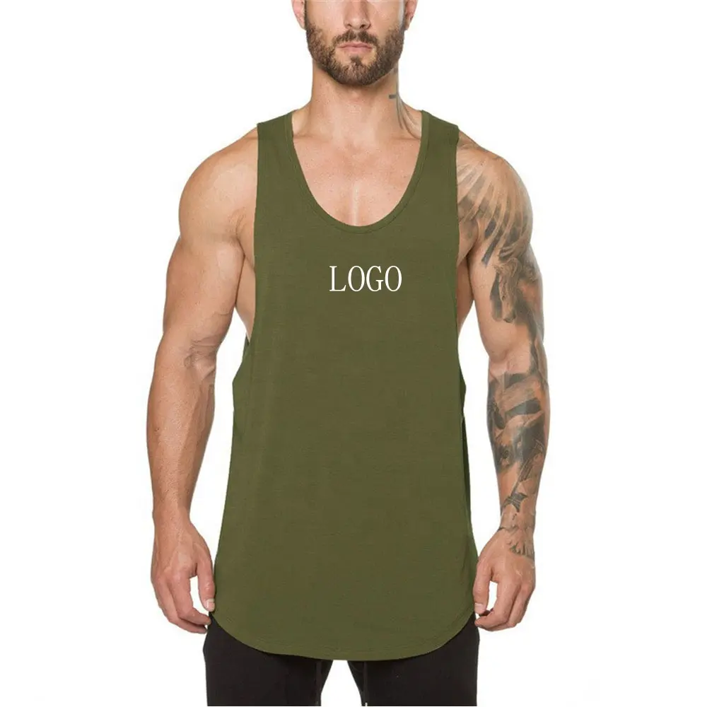 JL0920A high quality custom men tank top summer sports fitness clothes men's vest loose cut off tank top men
