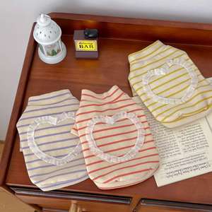 เสื้อผ้าสัตว์เลี้ยงใหม่สำหรับฤดูใบไม้ร่วง ลายทางน่ารักสำหรับ<span class=keywords><strong>แมว</strong></span>และสุนัข ผ้าฮู้ดดี้เนื้อนุ่ม ระบายอากาศได้ดี ทันสมัยและใช้งานได้หลากหลาย - Product Image 4