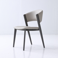 Chaise de salle à manger moderne en cuir de haute qualité, écologique, avec structure en acier imperméable pour la maison, le bureau et la salle à manger