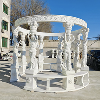 Grec extérieur grand jardin de mariage de luxe résistant au vent fort Gazebos en marbre avec toit en métal