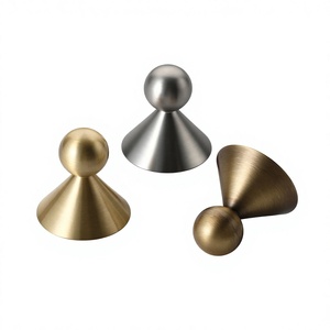 Perillas de latón tipo cono para puertas de gabinetes, de fácil apertura y cierre, diseño personalizable y duradero, herrajes decorativos para ventanas y armarios. - Product Image 1