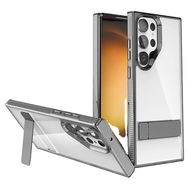 Custodia per telefono con supporto invisibile trasparente in TPU Anti-goccia per Samsung S24 Ultra per Galaxy S23 Plus S23 + Cover antiurto