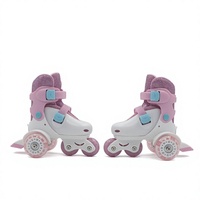 Patins à roulettes d'entraînement réglables légers à 3 roues avec finition pailletée de haute qualité