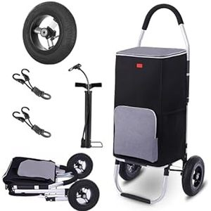 Macaron Cyan có thể gập lại Giỏ mua hàng 2 bánh xe 40 inch xử lý chiều cao tiện ích cửa hàng giỏ hàng Oxford thị trường xe đẩy túi cho cửa hàng tạp hóa - Product Image 3