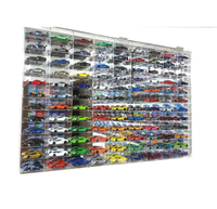 Offres Spéciales clair 108 compartiment boîte d'allumettes roues acrylique vitrine moulé sous pression modèle voitures acrylique mur armoire support vitrine