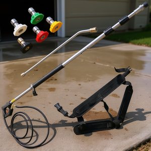 Lancia Telescopica Regolabile da 5,5m per Idropulitrice con Cinghia di Fissaggio, in Alluminio, 4000Psi 9Gpm, per Pulizie Domestiche - Product Image 2