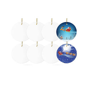 Hot Sale <b>Christmas</b> <b>Tree</b> <b>Decoration</b> Pendant Sublimation Blank Ceramic Ornament <b>White</b> Ornament Manufacture - Product Image 1