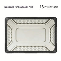 Coque de protection rigide transparente avec pare-chocs souple pour MacBook Neo 13 pouces A3404, anti-traces de doigts