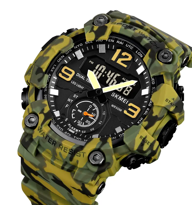 Men Sports Watch 50m Waterproof Wristwatch Quartz Clock Male relogio masculino Skmei 1965 S Style Digital Analog Watches