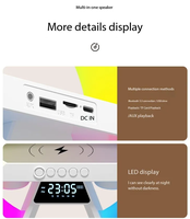 Chargeur sans fil rapide Qi 10W, lampe, haut-parleur, lumière de nuit LED RGB, réveil, radio FM, rechargeable par USB pour chambre à coucher, bureau