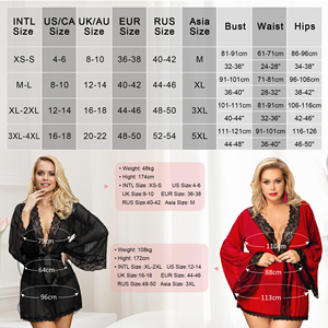 Robe de nuit noire en boîte transparente Busty Lingerie Sexy dentelle <span class=keywords><strong>Kimono</strong></span> grande taille Ohyeah Robes-Pour-Femm - Product Image 2