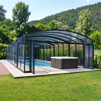 Penutup Kolam Renang Otomatis Modern dari Aluminium Alloy dengan Kaca Low-E untuk Sunroom di Cina